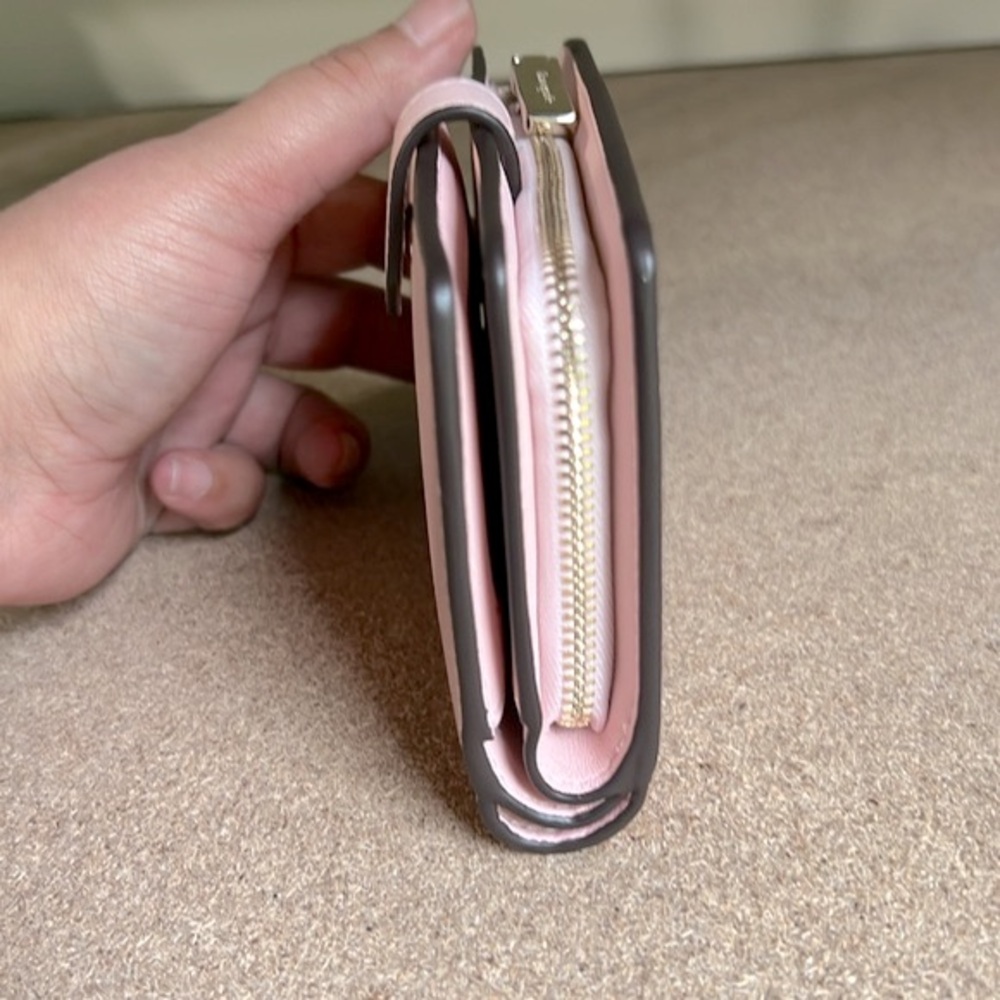 NWT Kate Spade Staci Medium Compact Bifold Wallet (Chalk Pink) - Picture 4 of 9